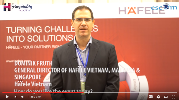Mr. Dominik Fruth, General Director of Häfele Vietnam, Malaysia & Singapore in an interview with event organizer Escom