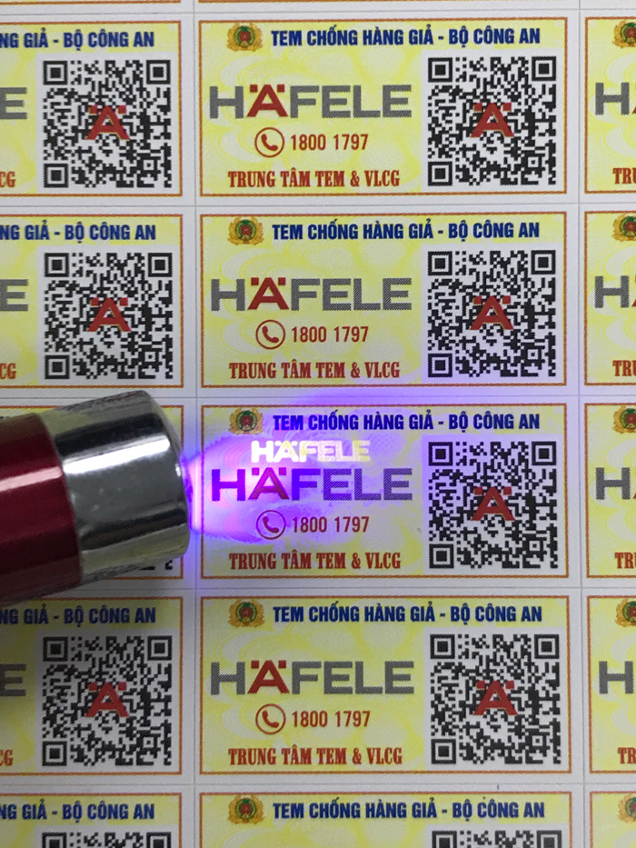 cách thức kiểm tra tem chống hàng giả của Hafele