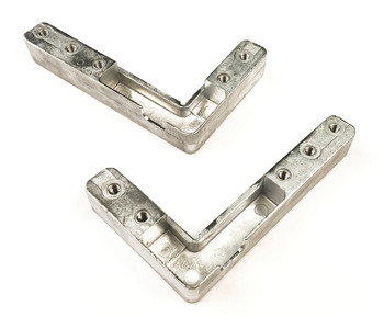 Corner connector, Concealed hinge bracket for use with aluminium frame