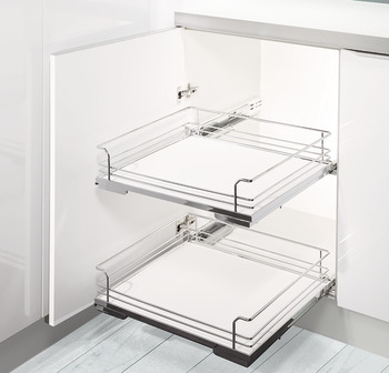 Base unit internal pull-out, Installation behind front, roller bearing guided, shelf