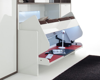 Bed/Desk combi fitting, Häfele Tavoletto