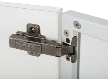 Half overlay hinge, Metalla 5000 SM 110, with automatic closing spring
