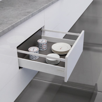 Drawer set, Alto-S, Drawer side height 80 mm with Square railing