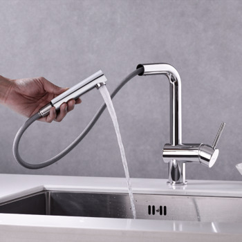 Mixer tap, Single lever, pull-out spray head