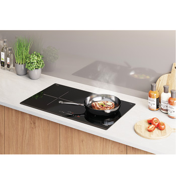 Induction hob, 2 induction cooking zones, slider control, 75 cm
