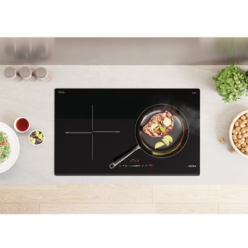 Induction hob, 2 induction cooking zones, slider control, 75 cm