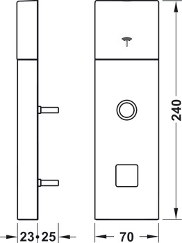 Door terminal module, Häfele Dialock DT 700 with Bluetooth interface HB, for interior/guest room doors, with thumbturn