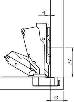 Concealed hinges, soft closing, Metalla SM 165°