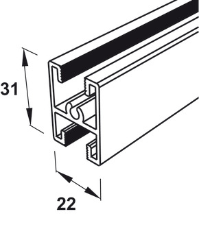 Bar profile, For subdividing door panel
