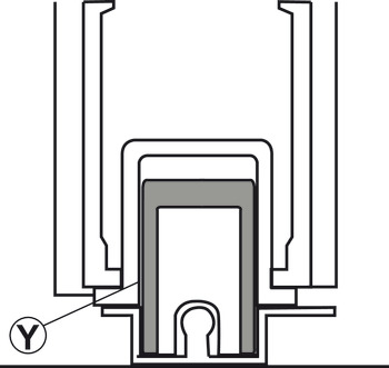 Adapter profile, Y, for fixed element