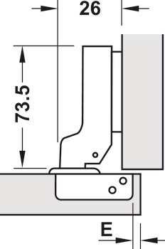 Concealed hinge, Metalla SM 110° standard, half overlay mounting