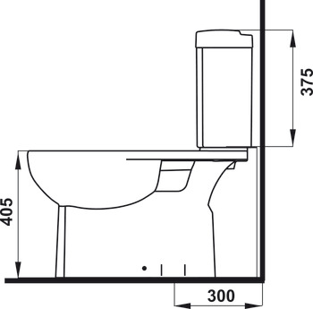 Toilet, Two-piece toilet, Ceramic, COMPACT
