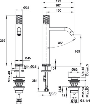 Basin mixer, CHARM, Single lever