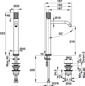 Basin mixer, CHARM, Single lever