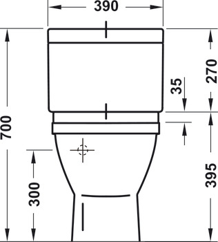 Toilet bowl, Two-piece toilet, Starck 3