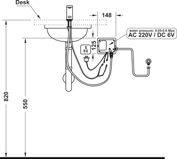 Basin mixer, Automatic, H-123
