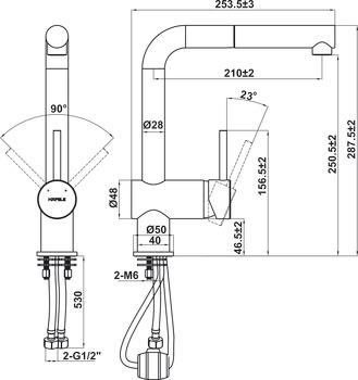 Mixer Tap, Single lever, Granite tap HT21-GH1P250