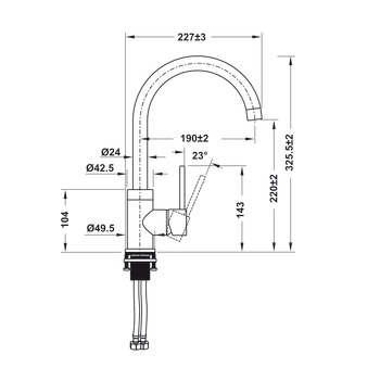 Mixer Tap, Single lever, Granite HT21-CH1F220C