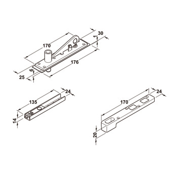Floor spring, for single or double action doors, DCL 41