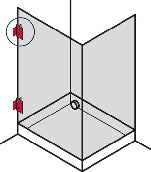Shower door hinge, Wall to glass hinge 90º