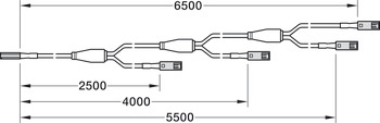 4-way extension lead, Häfele Loox5, 2-pin (monochrome)