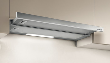 Slide-out hood, Stainless steel, electronic soft touch control, 60 cm