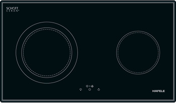 Radiant hob, 2 radiant cooking zones, touch control, 77 cm