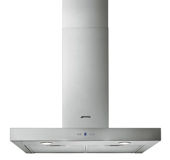 Chimney Hood, 600 mm, with Two Aluminium Grease Filters, Smeg