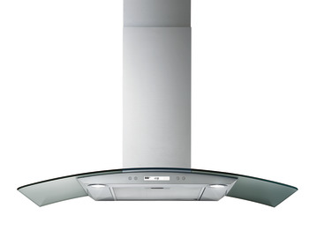 Wall-mounted hood, Curved glass, 3 speed + intensive, electronic soft touch control, 90 cm