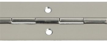 Piano hinge, for screw fixing, stainless steel quality 1.4016