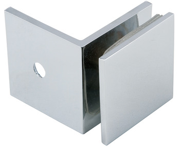 Glass clamp, wall to glass clamp with plate 90º