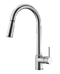Mixer tap, Single lever, metallic finished, fixed spout