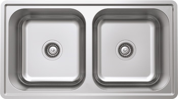 Sink, Stainless steel, HS-SD8648, double bowl