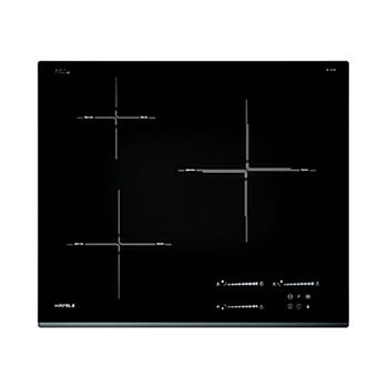 Induction hob, 3 induction cooking zones, slider control, 590 mm