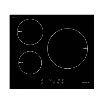 Induction hob, 3 induction cooking zone, slider control
