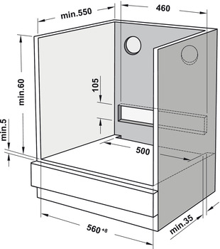 Lò nướng âm tủ, Điều khiển cảm ứng, 60 cm, 72 lít, Series 800