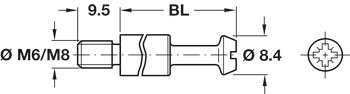 Chốt nối, S35, hệ thống Maxifix, với ren M6 hoặc ren M8