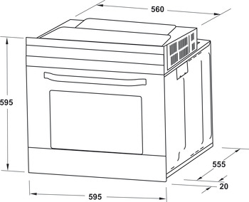 Lò nướng âm tủ, Điều khiển cảm ứng, 60 cm, 70 lít, Series 600