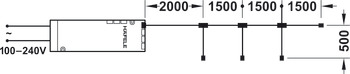 Dây dẫn nối dài 4 đầu ra, 6.500 mm, cho tối đa 4 đèn, 12 V
