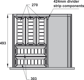 Drawer insert, Stainless steel Divider system