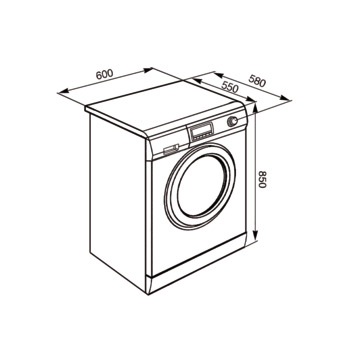 Washer and dryer, Freestanding, front load, washing capacity 7 Kg, Smeg