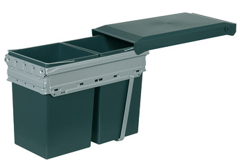 Two compartment waste bin, 2 x 15 litres, Hailo Tandem 3663-10