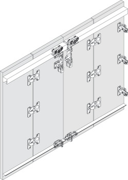 Set without running track for 2 pair of doors, Slido Fold 40 MF Flex