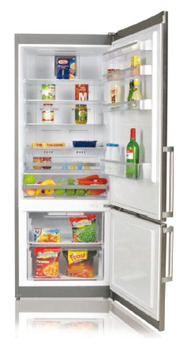 Refrigerator, free-standing, bottom freezer, interior compressor