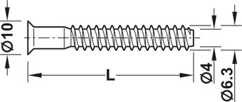 Bas kết nối một mảnh, Häfele Confirmat, đầu chìm, cho lỗ khoan Ø 5 mm, SW4